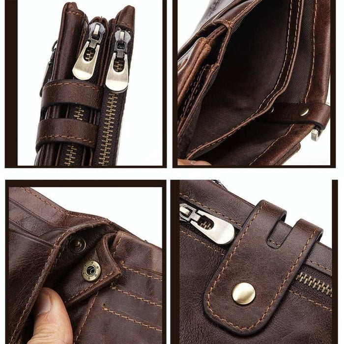 Secure Rfid Tri Fold Leather Wallet For Men