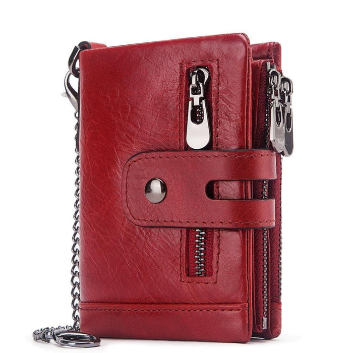Secure Rfid Tri Fold Leather Wallet For Men