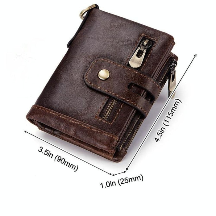 Secure Rfid Tri Fold Leather Wallet For Men