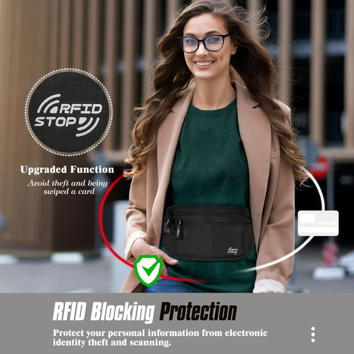 Secure Travel Money Belt Undercover Hidden Rfid Blocking