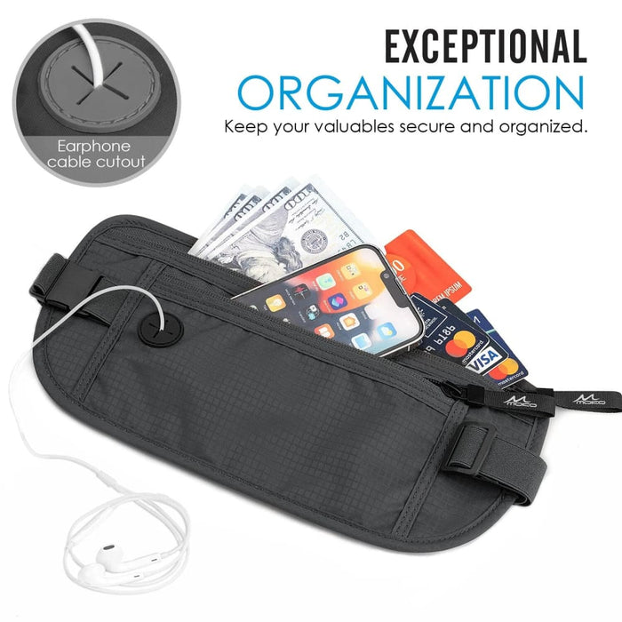 Secure Travel Money Belt Undercover Hidden Rfid Blocking