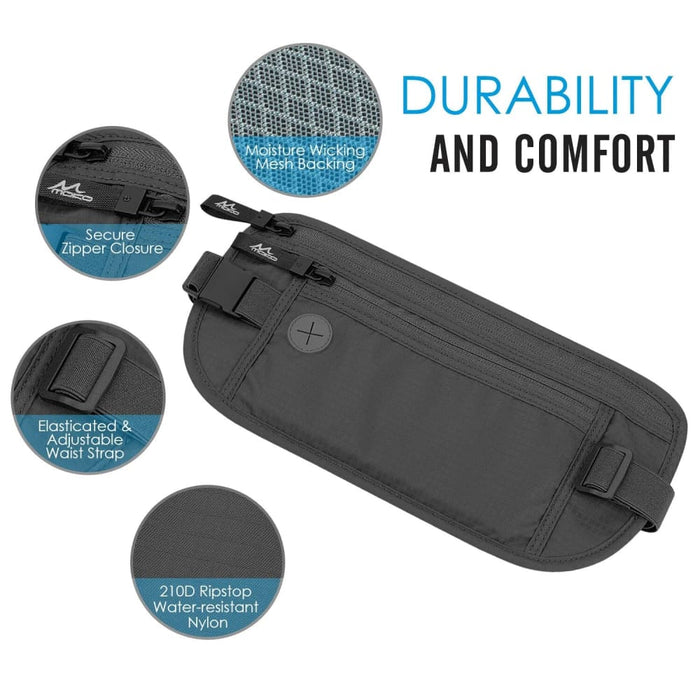 Secure Travel Money Belt Undercover Hidden Rfid Blocking