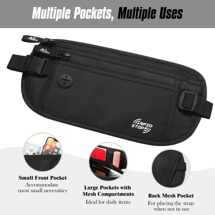 Secure Travel Money Belt Undercover Hidden Rfid Blocking