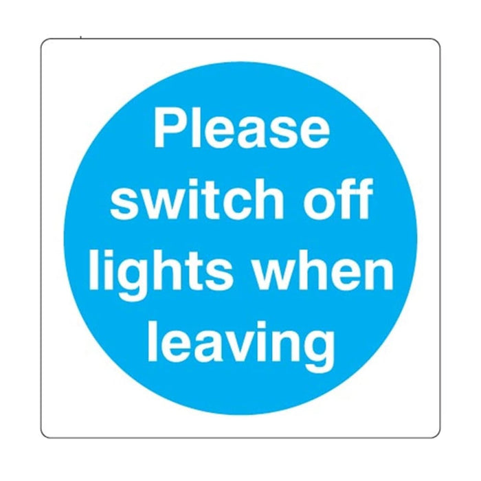 Self Adhesive Please Switch Off Lights Sign