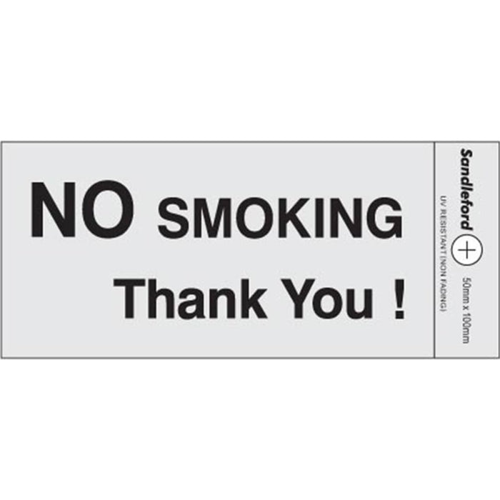 Self Adhesive No Smoking Silver Sign