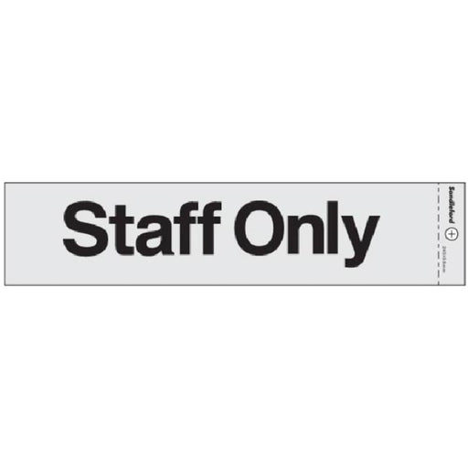 Self Adhesive ?staff Only’ Silver Sign