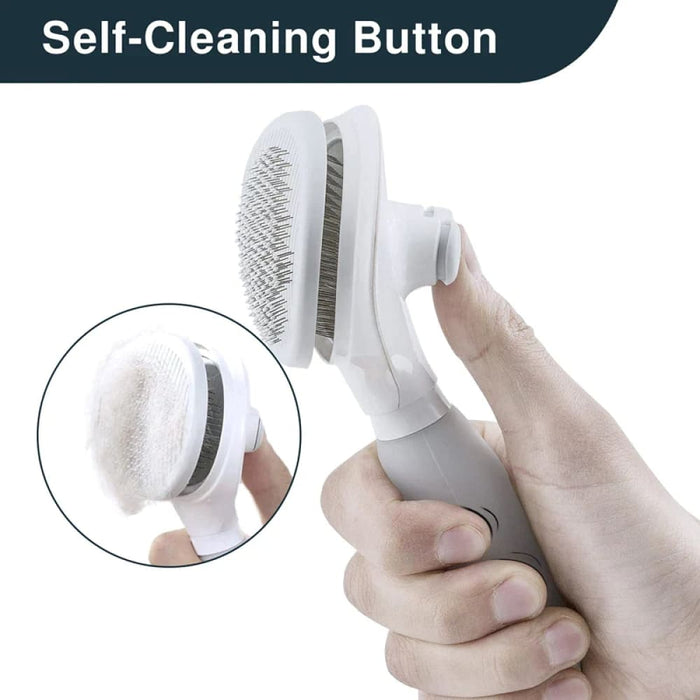 Self Cleaning Pet Hair Brush Soft Silicone Handle Round Tip