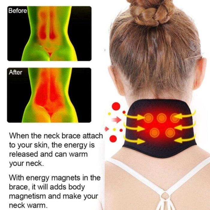 Self Heating Magnetic Therapy Neck Wrap Belt for Pain
