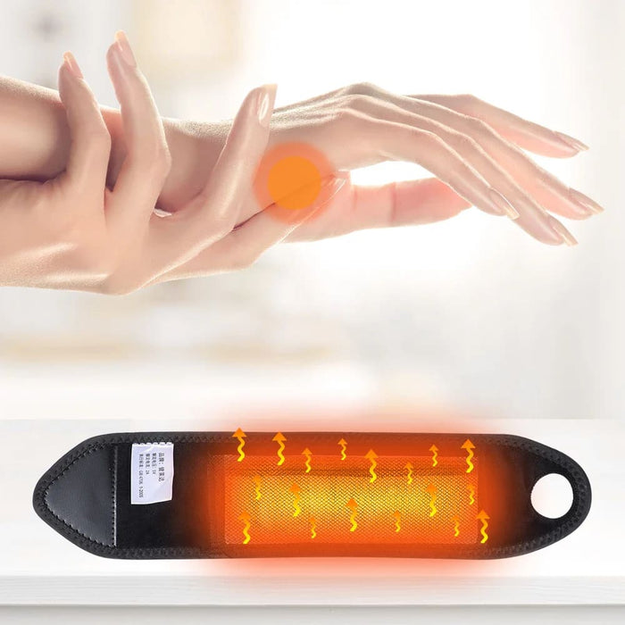 Self Heating Magnetic Wrist Support for Pain Relief