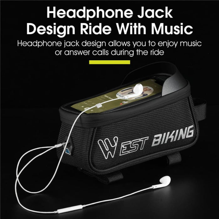 Sensitive Touch Screen Bicycle Phone Bag with Headphone