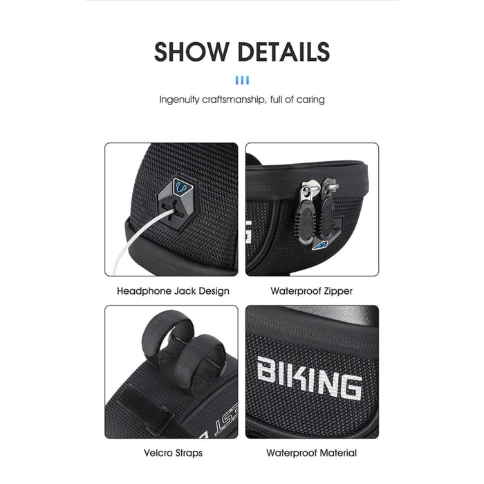 Sensitive Touch Screen Bicycle Phone Bag with Headphone