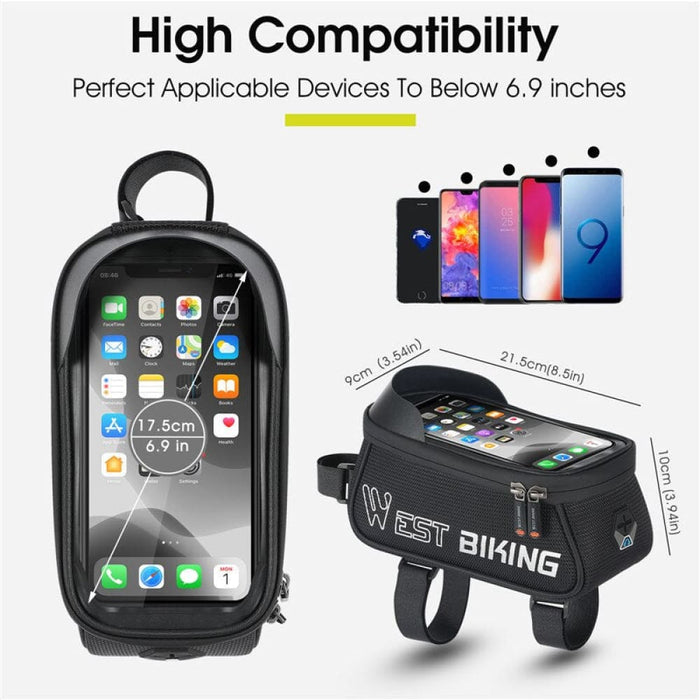 Sensitive Touch Screen Bicycle Phone Bag with Headphone