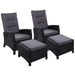 Set of 2 Sun Lounge Recliner Chair Wicker Lounger Sofa Day
