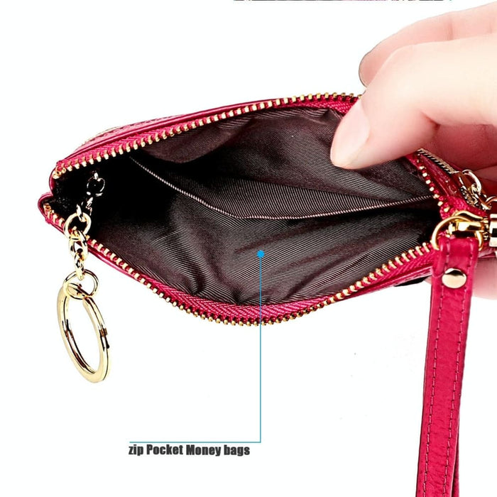 Sewing Thread Leather Fox Handbags Cute Mini Key Case