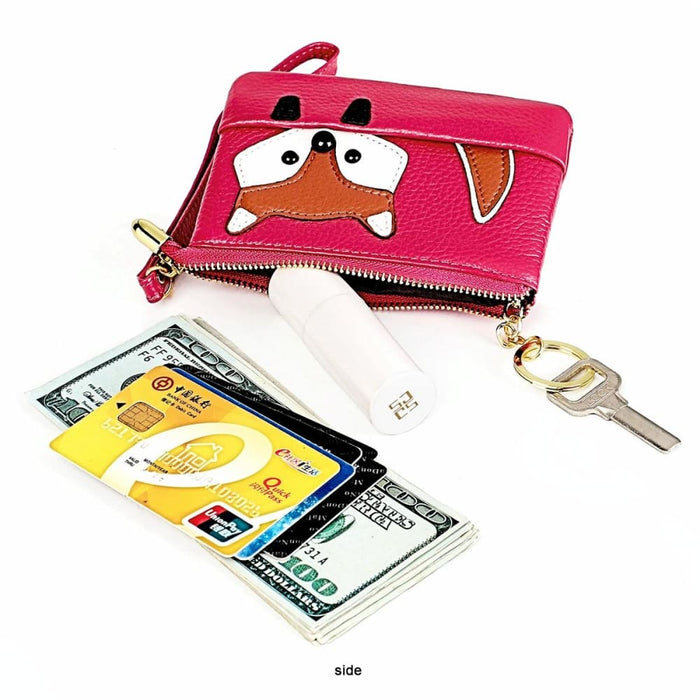 Sewing Thread Leather Fox Handbags Cute Mini Key Case