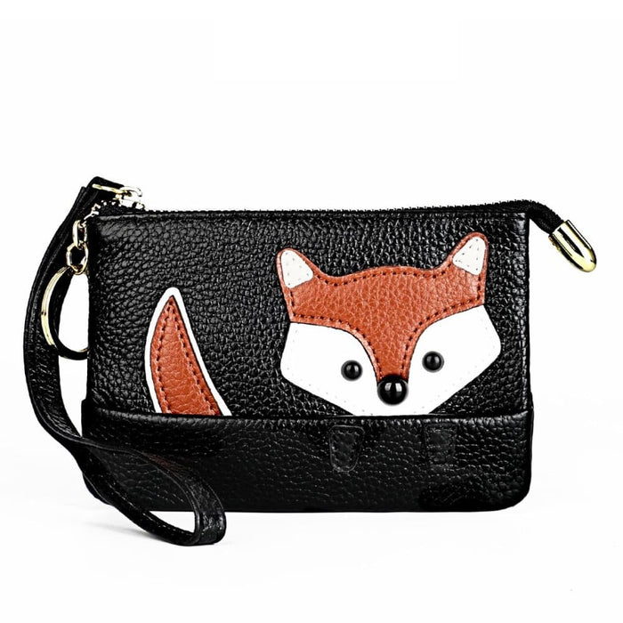 Sewing Thread Leather Fox Handbags Cute Mini Key Case