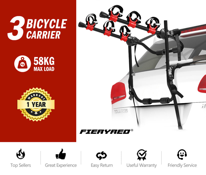 3 Bike Bicycle Carrier Universal Trunk Foldable