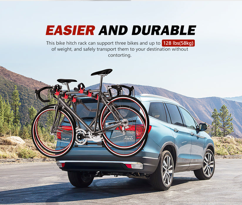 3 Bike Bicycle Carrier Universal Trunk Foldable