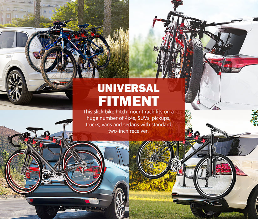 3 Bikes Rack Bicycle Carrier Car Rear Universal Trunk Foldable