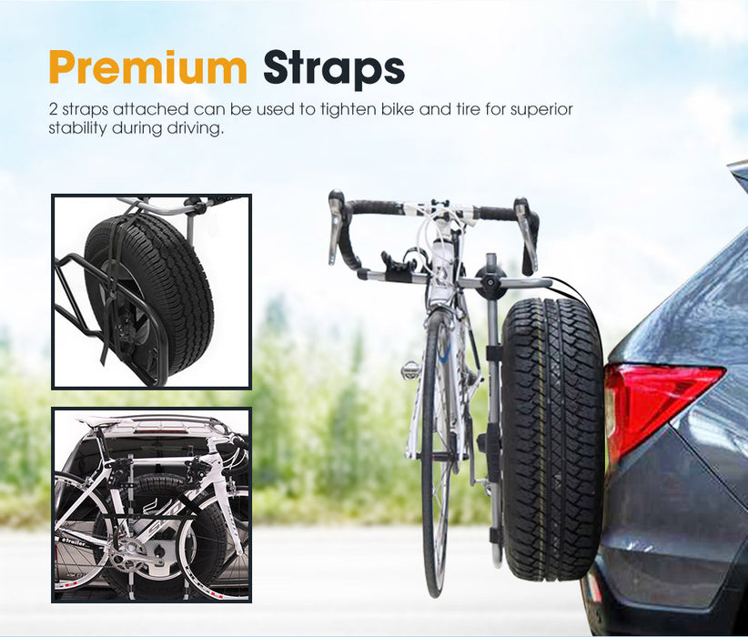 2 Bicycle Bike Carrier Spare Tire Rack Foldable