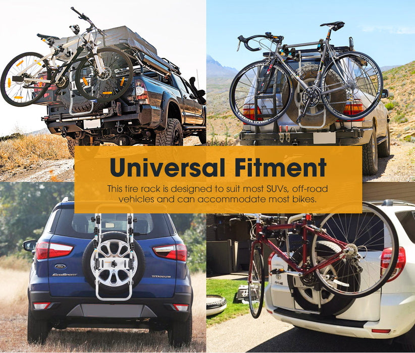 2 Bicycle Bike Carrier Spare Tire Rack Foldable