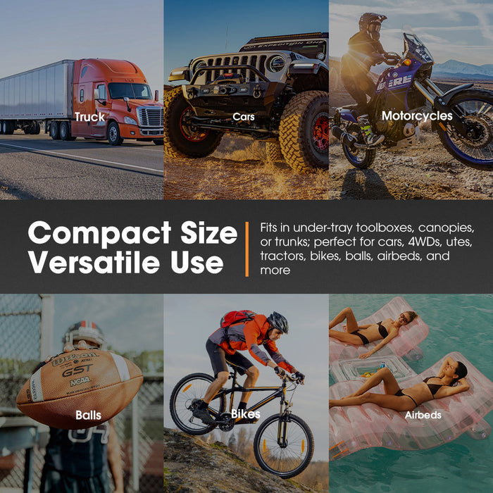 12V Dual Cylinders Air Compressor 350L/Min 150Psi Digital Portable