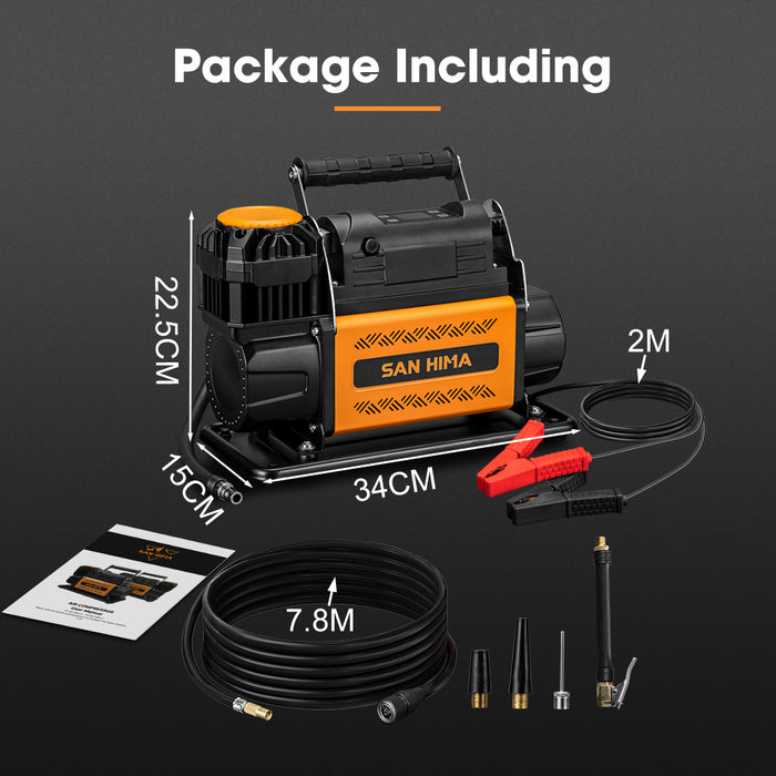 12V Single Cylinder Air Compressor 200L/Min 150Psi Digital Portable