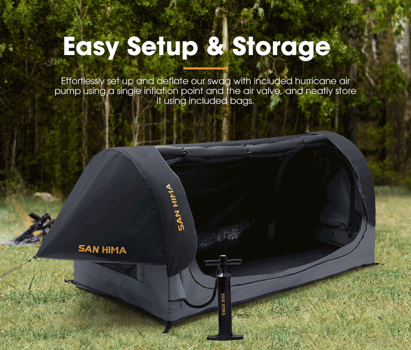 Double Air Swag Camping Swags Dome Tent Free Standing 22Cm Air Mattress