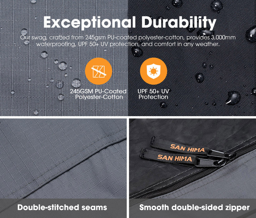 Double Air Swag Camping Swags Dome Tent Free Standing 22Cm Air Mattress