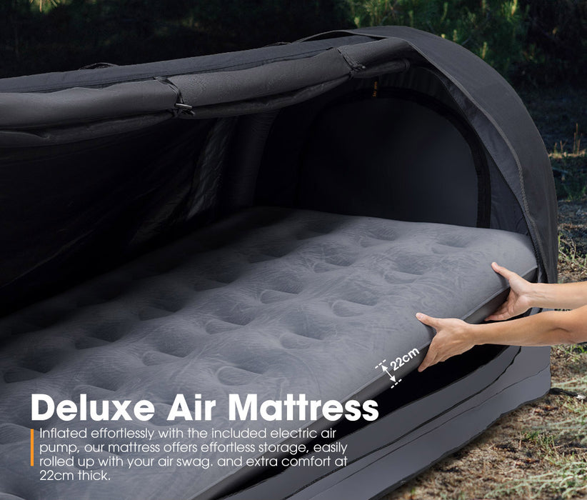 Double Air Swag Camping Swags Dome Tent Free Standing 22Cm Air Mattress