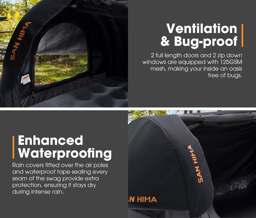 Double Air Swag Camping Swags Dome Tent Free Standing 22Cm Air Mattress