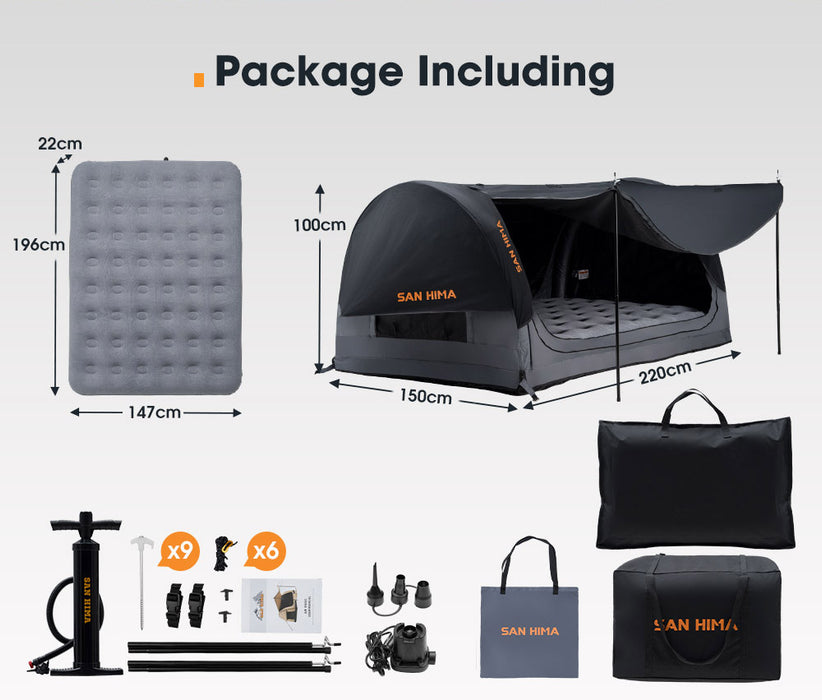 Double Air Swag Camping Swags Dome Tent Free Standing 22Cm Air Mattress