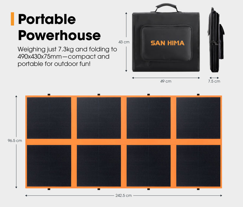 12V 260W Folding Solar Blanket Flexible Blanket Kit Camping Charging