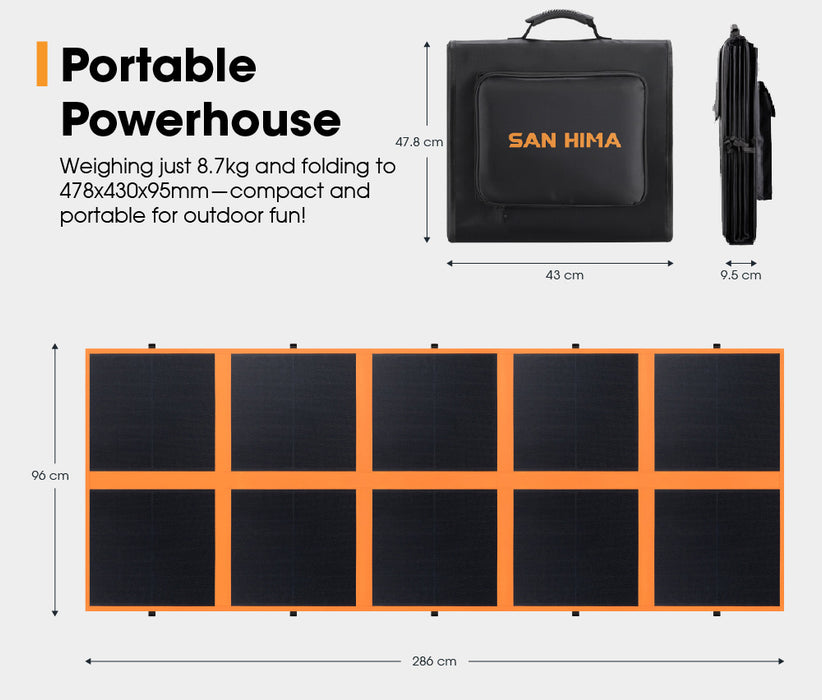 12V 360W Folding Solar Blanket Flexible Blanket Kit Camping Charging