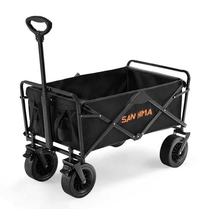 Folding Camping Wagon 120Kg Beach Trolley 360° Wheel Garden Cart Picnic