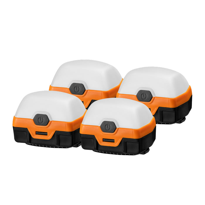 4 Pack San Hima Led Camping Lights Amber White W / Lithium Battery Rechargeable