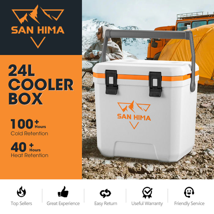 24L Cooler Ice Box Portable For Camping Bbq Picnic Heat Retention
