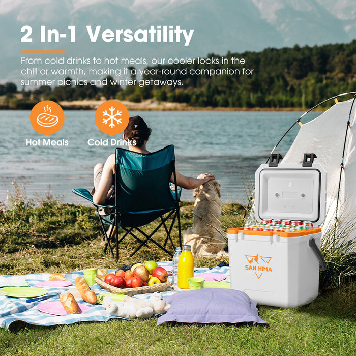 24L Cooler Ice Box Portable For Camping Bbq Picnic Heat Retention