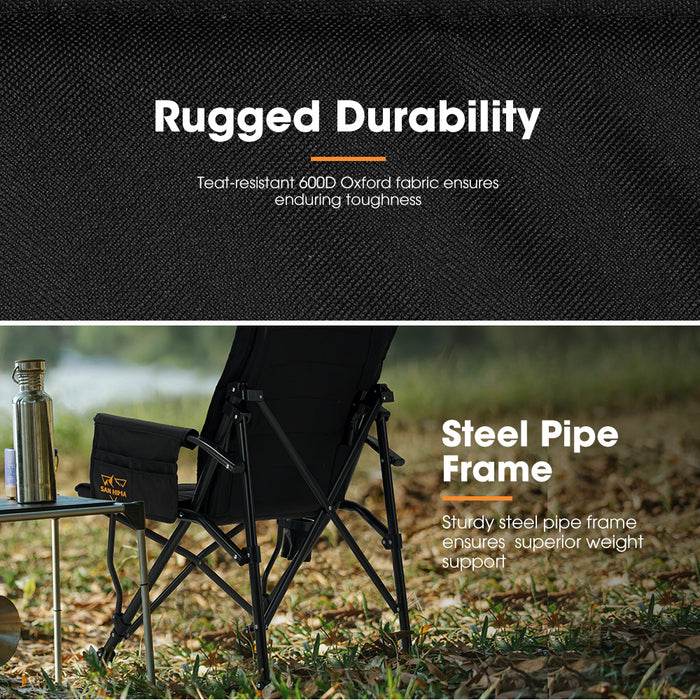 Folding Camping Chair Outdoor Portable Thick Padding With Storage Bag