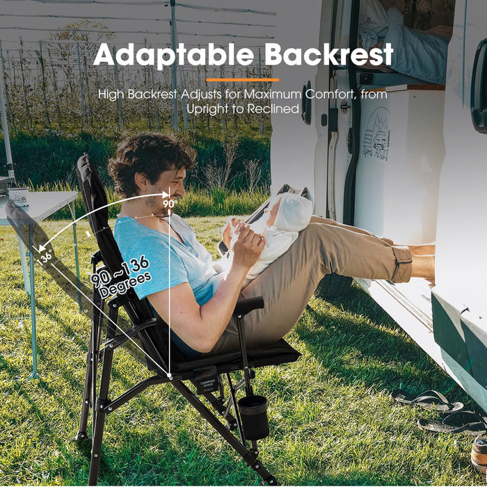 Folding Camping Chair Outdoor Portable Thick Padding With Storage Bag