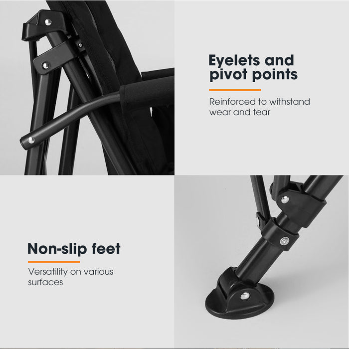 Folding Camping Chair Outdoor Portable Thick Padding With Storage Bag