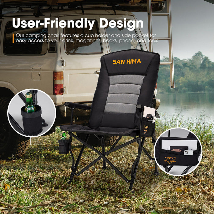 Folding Camping Chair Outdoor Portable Thick Padding With Storage Bag
