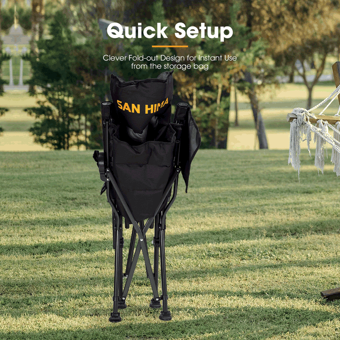 Folding Camping Chair Outdoor Portable Thick Padding With Storage Bag