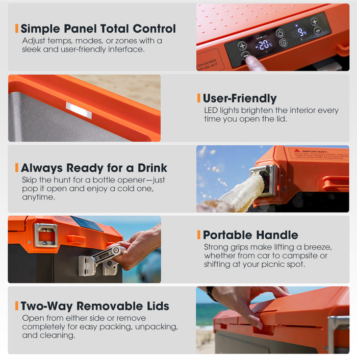 95L Portable Camping Fridge Freezer Dual Zone Caravan Car Cooler 4Wd