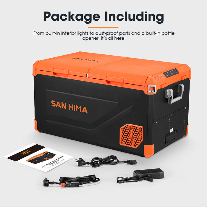 95L Portable Camping Fridge Freezer Dual Zone Caravan Car Cooler 4Wd