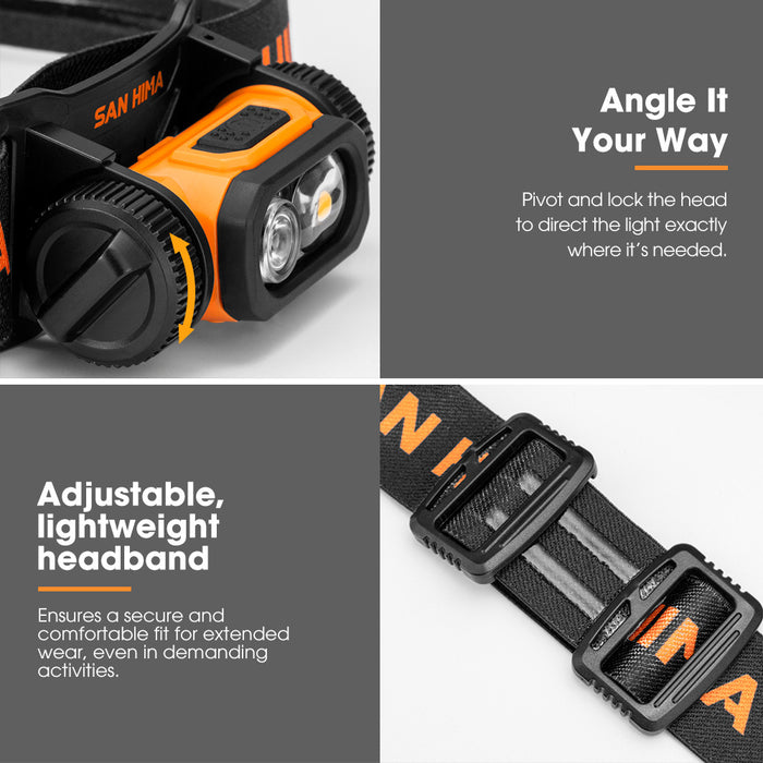 Cob Led Head Torch Headlight Camping Rechargeable Headlamp Waterproof