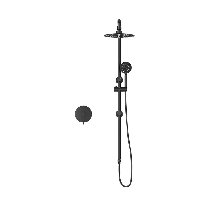 10" Rain Shower Head Set Round Handheld With Shower Mixer Tap Black