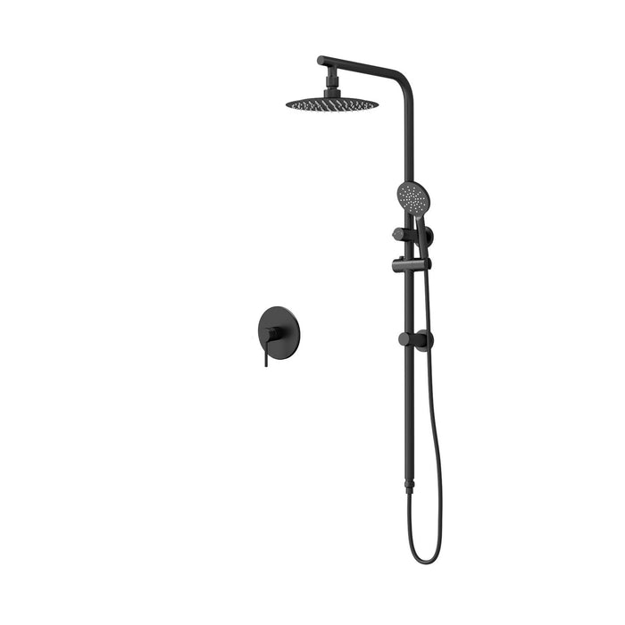 10" Rain Shower Head Set Round Handheld With Shower Mixer Tap Black