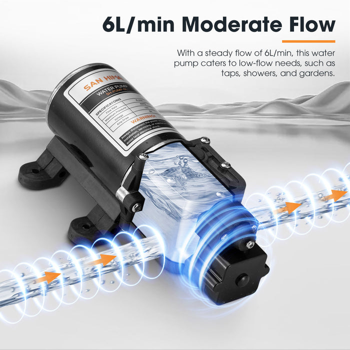 12V Water Pump 6L / Min Pressure Self Priming Caravan Camping Boat