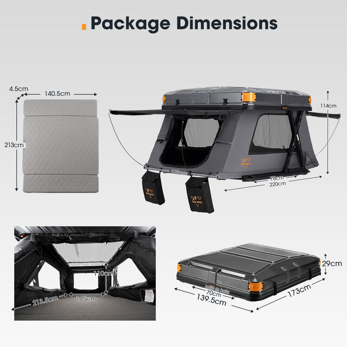 Kosci E-Rise Electric Rooftop Tent Hardshell Automatic Outdoor Camping